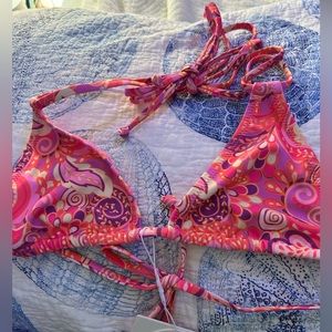 Kulani Kinis Bikini Halter Top - Strawberry Swirl